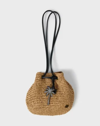 Bolso mini de paja con bandolera y palmera datilera