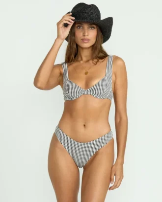 Braguitas de bikini Bondi con estampado de cuadros ondulados