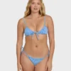 Braguitas de bikini tanga con lazos laterales y estampado de mini ondas