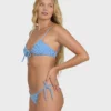 Braguitas de bikini tanga con lazos laterales y estampado de mini ondas