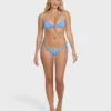 Braguitas de bikini tanga con lazos laterales y estampado de mini ondas