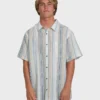 Camisa de manga corta tejida All Day Stripe en pantalones cortos Camisa de manga corta tejida All Day Stripe en pantalones cortos