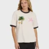 Camiseta de algodón de manga corta Fun Paradise en pantalones cortos Camiseta de algodón de manga corta Fun Paradise en pantalones cortos