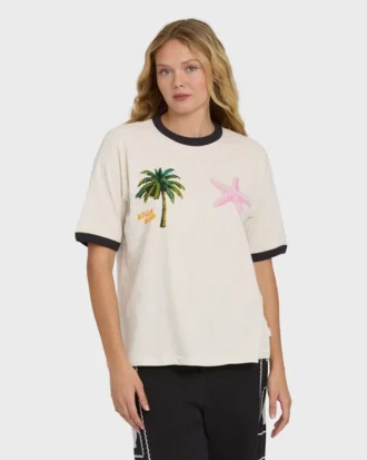 Camiseta de algodón de manga corta Fun Paradise en pantalones cortos