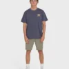 Camiseta de algodón de manga corta Glyph Wave Washed Premium de pantalones cortos