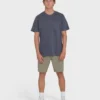 Camiseta de manga corta con bolsillo Essential Wave Washed Premium para pantalones cortos