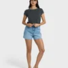 Camiseta de punto de manga corta Daily T en pantalones cortos