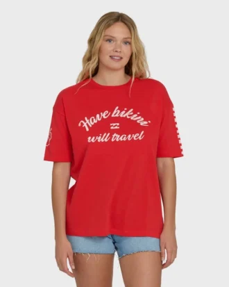 Camiseta de punto de manga corta «I Will Travel»