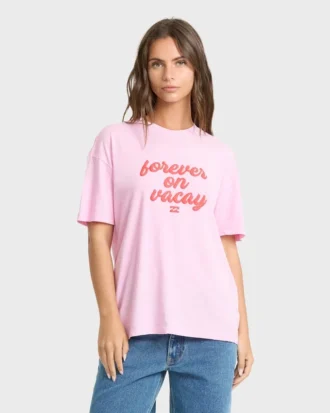 Camiseta de punto de manga corta Vacay Forever Camiseta de punto de manga corta Vacay Forever