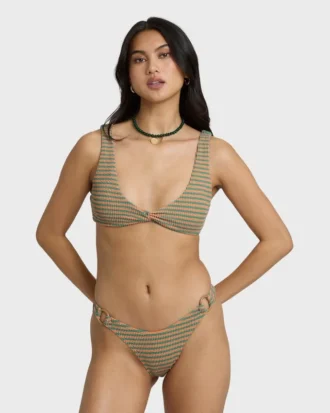 Camiseta de tirantes de verano con retorcido alto, top de bikini