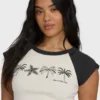 Camiseta raglán de manga corta Des Tropic Camiseta raglán de manga corta Des Tropic