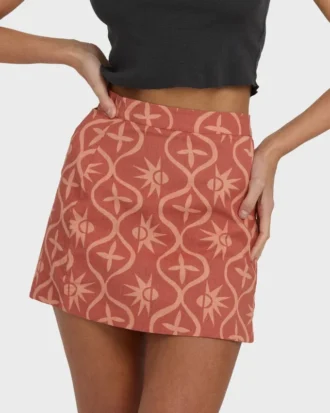 Falda estampada con lavado ondulado