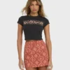 Falda estampada con lavado ondulado