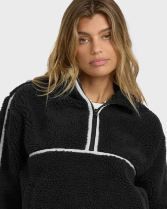 Jersey con media cremallera de sherpa