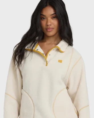 Jersey de felpa Sherpa con media botonera de Streamer