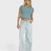 Pantalones con cintura elástica y lavado salado Jade Pantalones con cintura elástica y lavado salado Jade