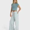 Pantalones con cintura elástica y lavado salado Jade Pantalones con cintura elástica y lavado salado Jade