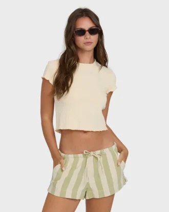 Pantalones cortos tejidos teñidos en hilo Low Tide