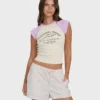 Pantalones cortos tejidos Wanderer con rayas lila Pantalones cortos tejidos Wanderer con rayas lila
