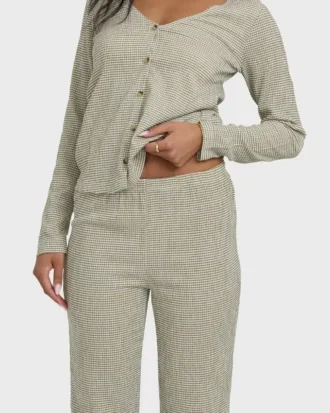 Pantalones de punto a cuadros