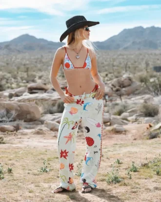 Pantalones Lottie Hall con cintura elástica y tejido