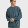 Sudadera de cuello redondo con efecto quemado