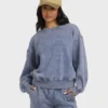 Sudadera de cuello redondo Kendal lavada con sal Sudadera de cuello redondo Kendal lavada con sal