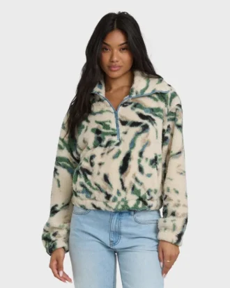 Sudadera de forro polar Sherpa con media cremallera A/Div Barra