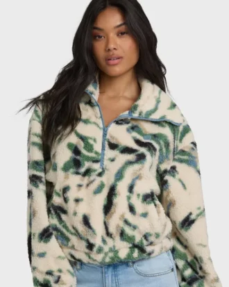 Sudadera de forro polar Sherpa con media cremallera A/Div Barra