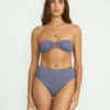 Top de bikini bandeau Rio de rayas altas de verano