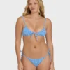 Top de bikini bralette Cara con estampado Mini Wave Check