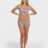 Top de bikini bralette Cara con estampado Mini Wave Check
