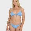 Top de bikini bralette Cara con estampado Mini Wave Check