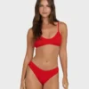 Top de bikini bralette con escote en V fruncido «Rising Tide»