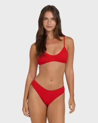 Top de bikini bralette con escote en V fruncido «Rising Tide»