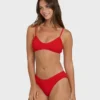 Top de bikini bralette con escote en V fruncido «Rising Tide»