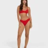 Top de bikini bralette con escote en V fruncido «Rising Tide»