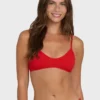Top de bikini bralette con escote en V fruncido «Rising Tide»