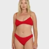 Top de bikini bralette con escote en V fruncido «Rising Tide»