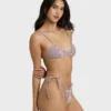 Top de bikini bralette Teagan con estampado de cuadros Mini Wave