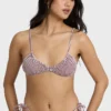 Top de bikini bralette Teagan con estampado de cuadros Mini Wave