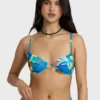 Top de bikini con aros Agua Flores Leah