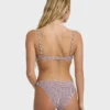 Top de bikini con aros y estampado de mini ondas en color carbón