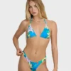Top de bikini multitriángulo Agua Flores