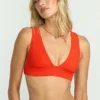 Top de bikini rojo Aloha con escote pronunciado Top de bikini rojo Aloha con escote pronunciado