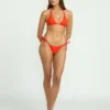 Top de bikini rojo Aloha con triángulos multicolores Top de bikini rojo Aloha con triángulos multicolores