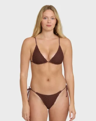 Top de bikini triangular alto Twisted Tides Slide