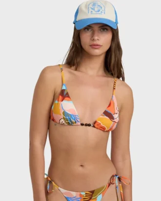 Top de bikini triangular con tiras Lei Daze Tall