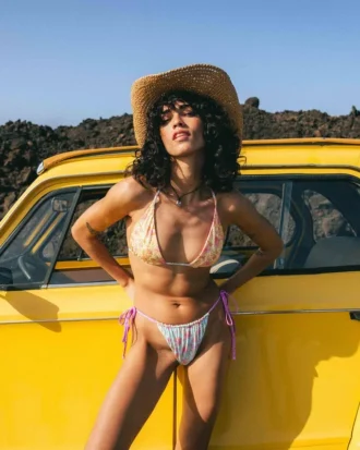 Top de bikini triangular reversible Remi de Folk Story