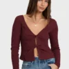 Top de punto de manga larga Fever Twist Top de punto de manga larga Fever Twist